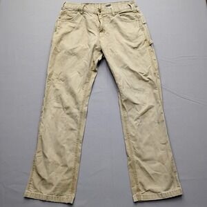 Berne Apparel Mens Tan Cotton Canvas Workwear Utility Pants 34x34  Grunge